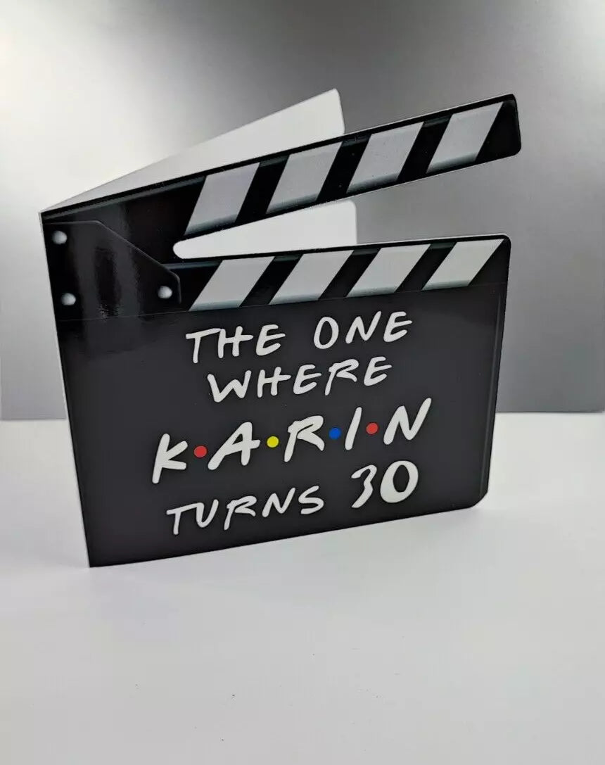 Friends Clapper Board Personalised Birthday Card- Special - any Name and Age