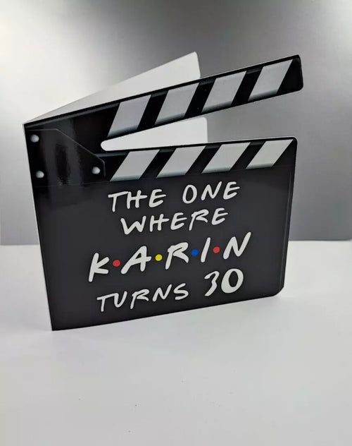 Friends Clapper Board Personalised Birthday Card- Special - any Name and Age