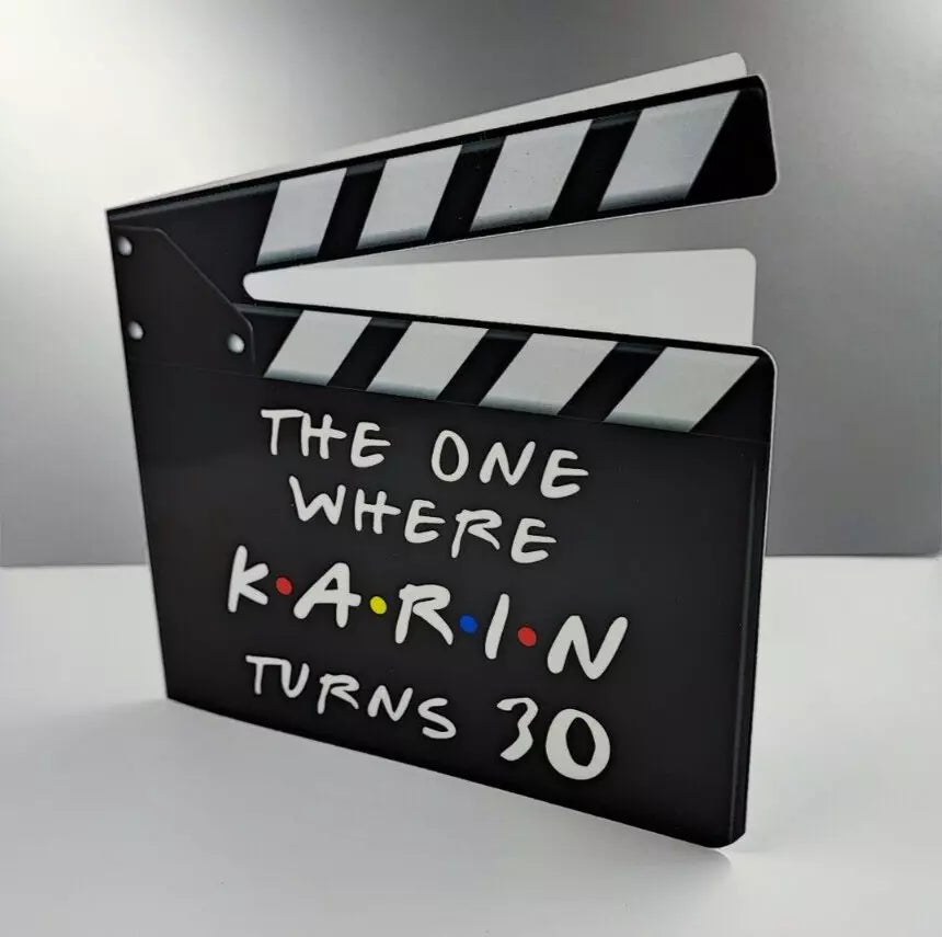 Friends Clapper Board Personalised Birthday Card- Special - any Name and Age