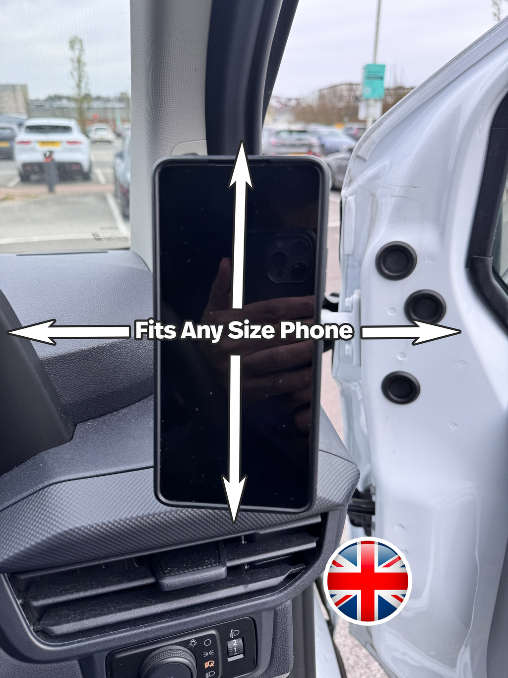 Aluminium Magnetic Phone Holder Mount for Ford Transit Custom (2013 - Present)