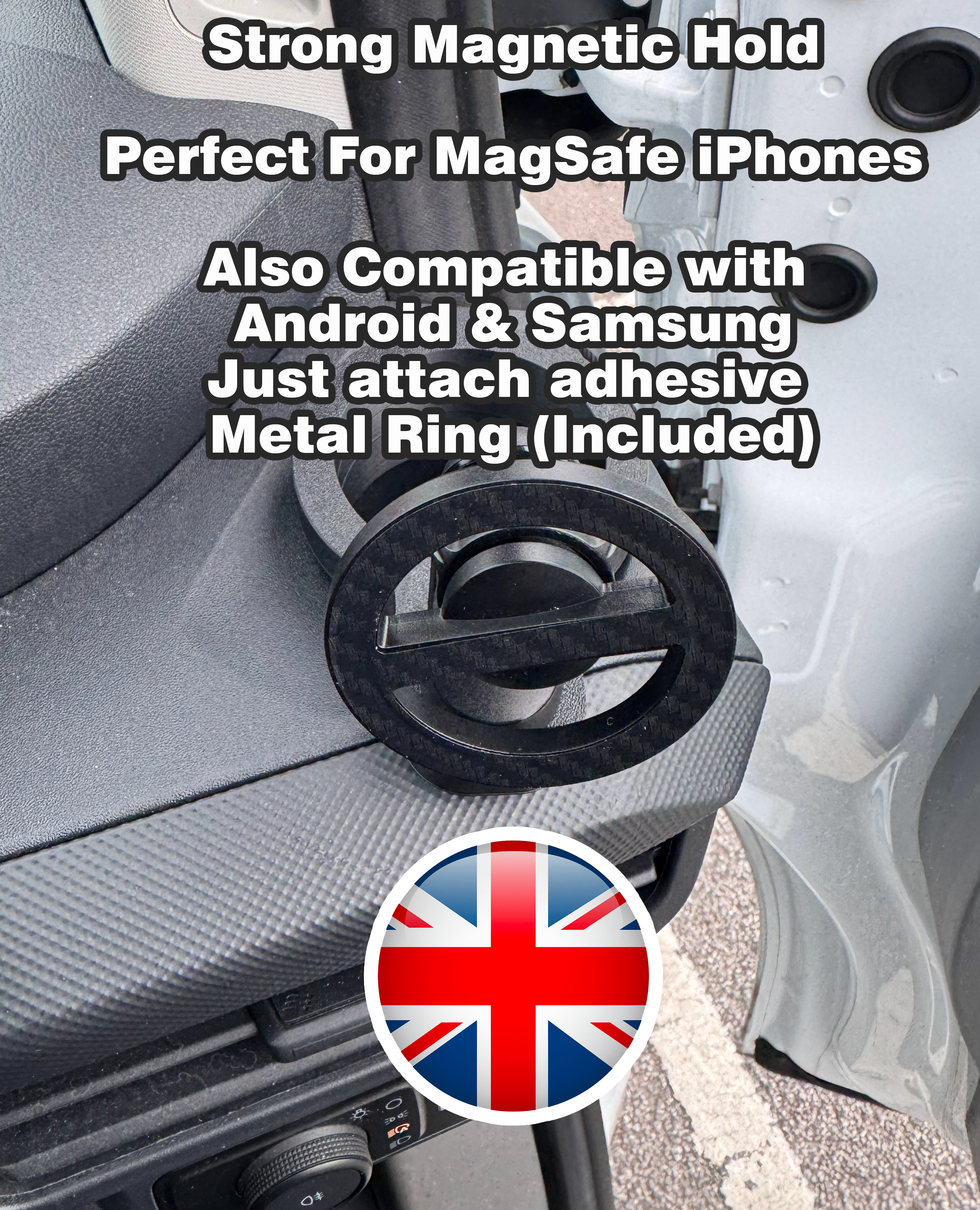 Aluminium Magnetic Phone Holder Mount for Ford Transit Custom (2013 - Present)