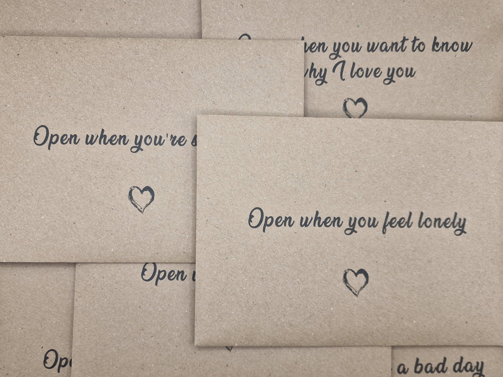Personalised Luxury Open When Envelopes | Long Distance Relationship Gift | Valentines Gift for Him Her | Date Night Idea