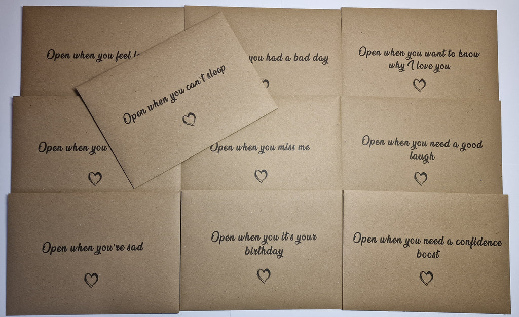 Personalised Luxury Open When Envelopes | Long Distance Relationship Gift | Valentines Gift for Him Her | Date Night Idea