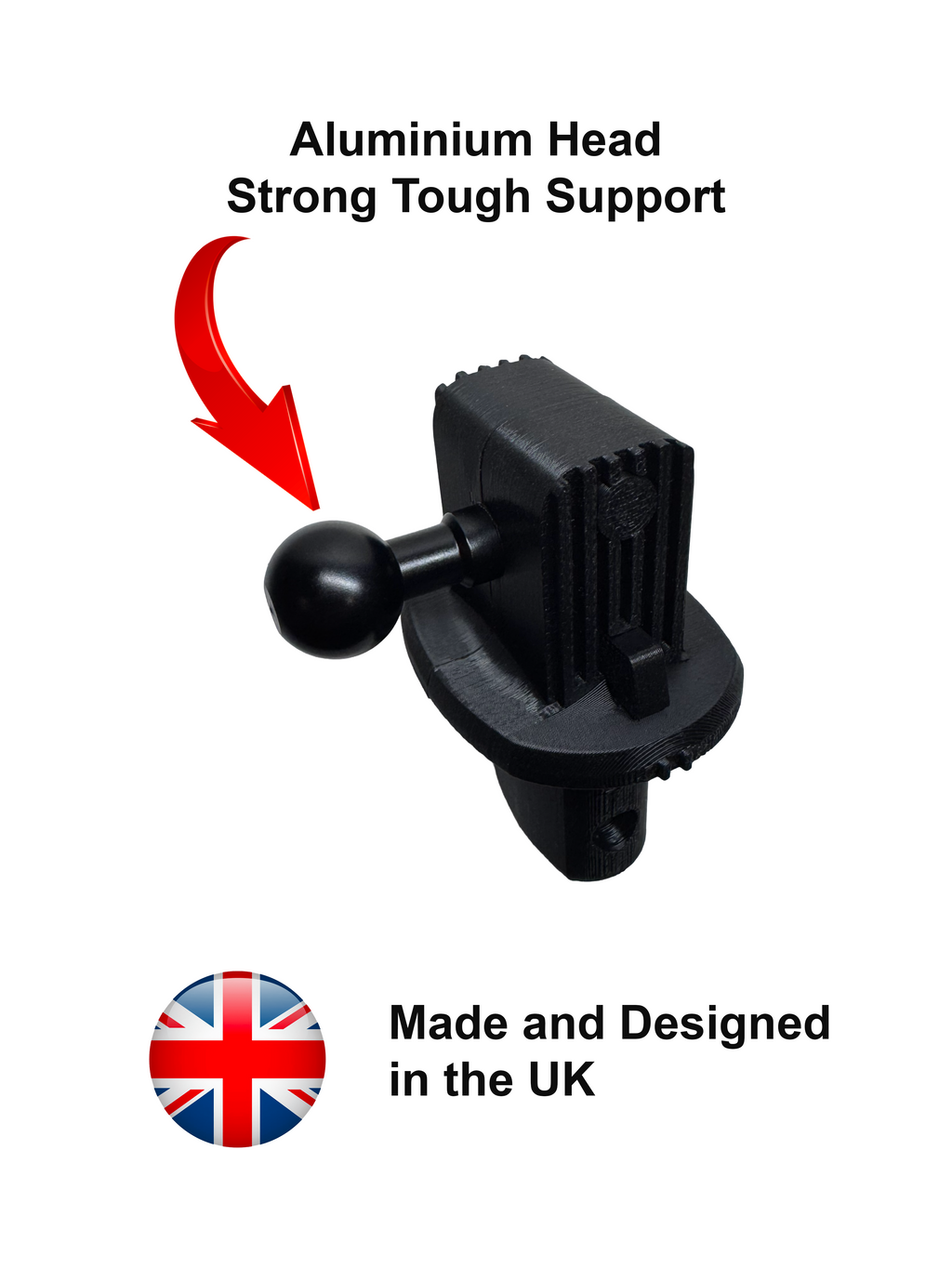 Fiat / Abarth 500 - Wireless Phone Holder Charger 68R Mount - Aluminium Head