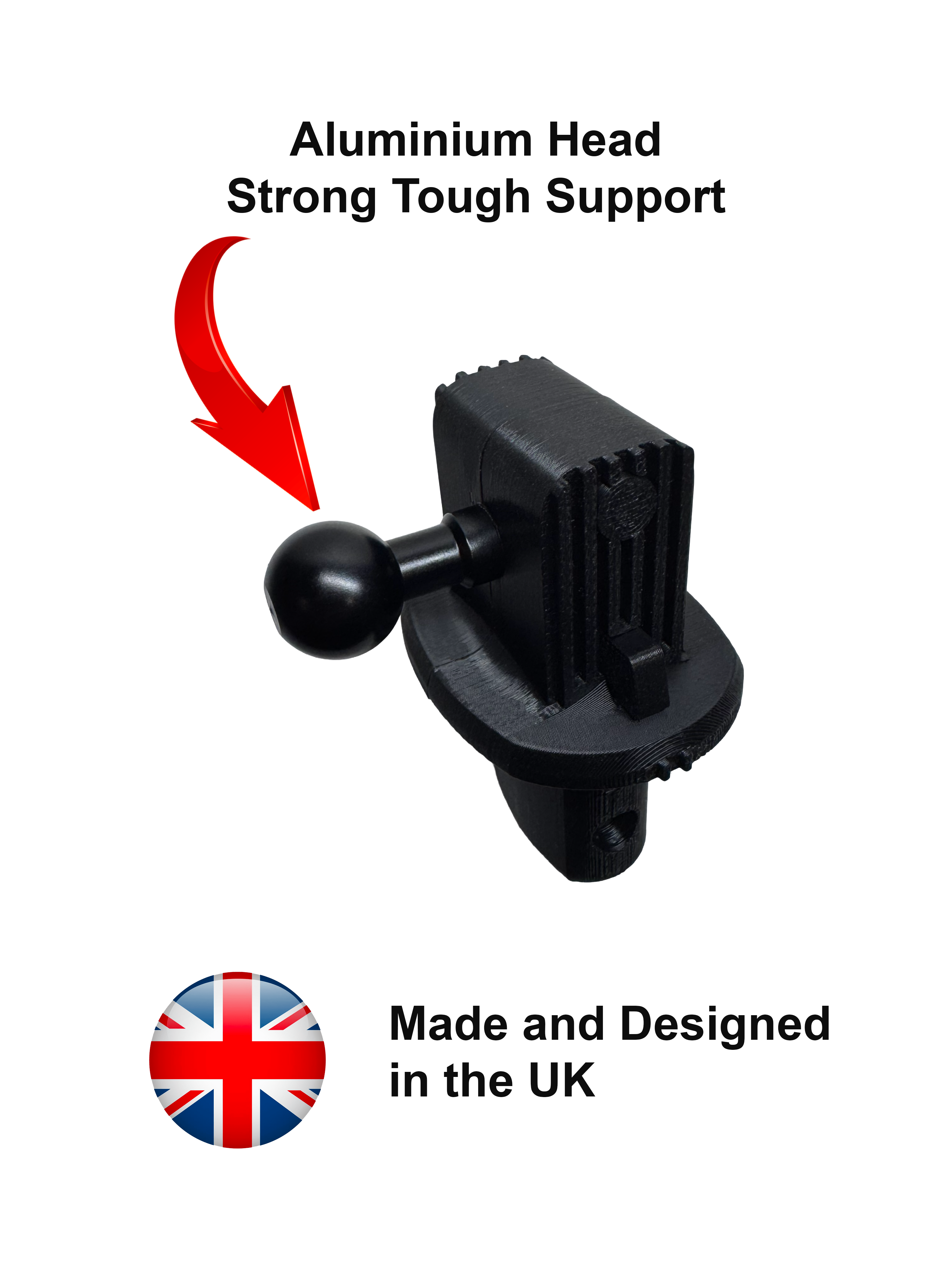 Fiat / Abarth 500 - Wireless Phone Holder Charger 68R Mount - Aluminium Head