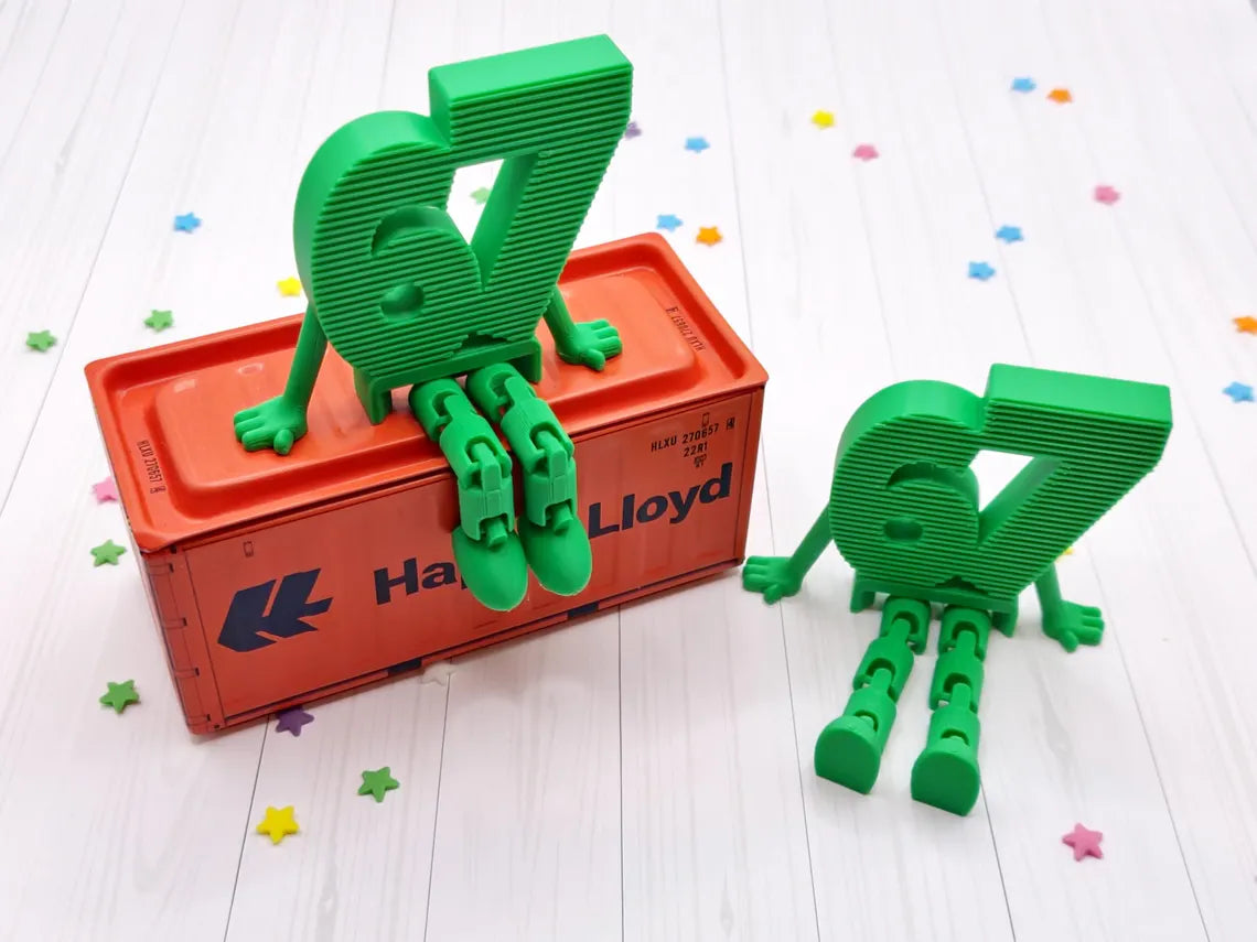 67 Meme Figure Sitting Numbers Decor | 6-7 Trending Number Sign |