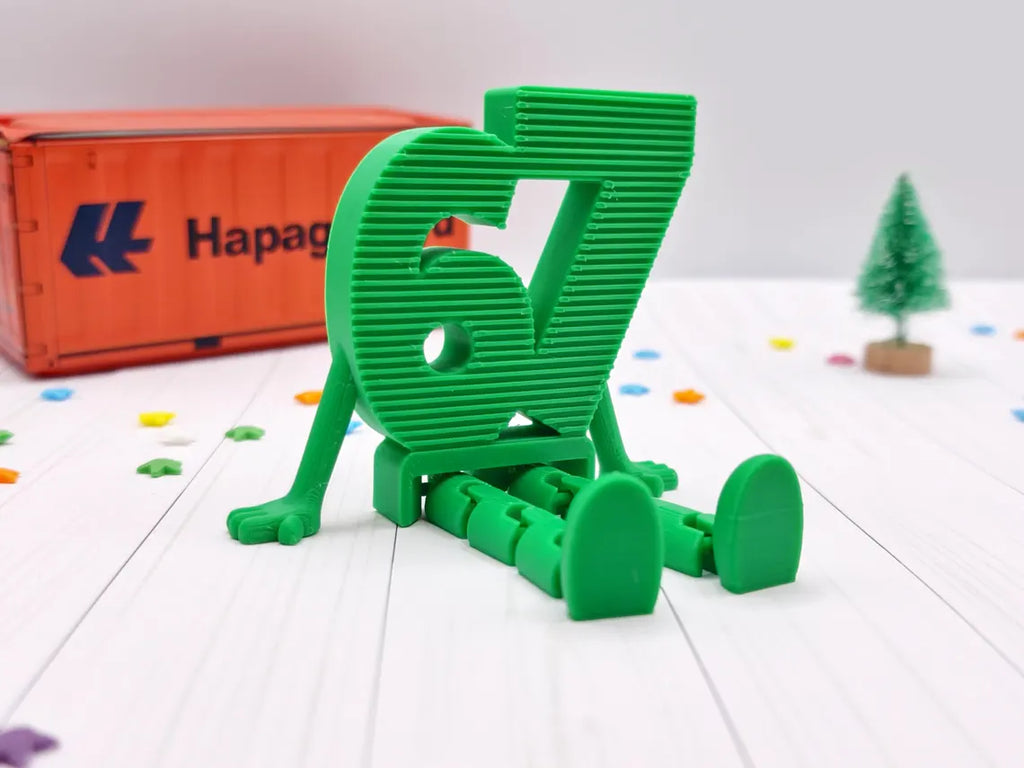 67 Meme Figure Sitting Numbers Decor | 6-7 Trending Number Sign |